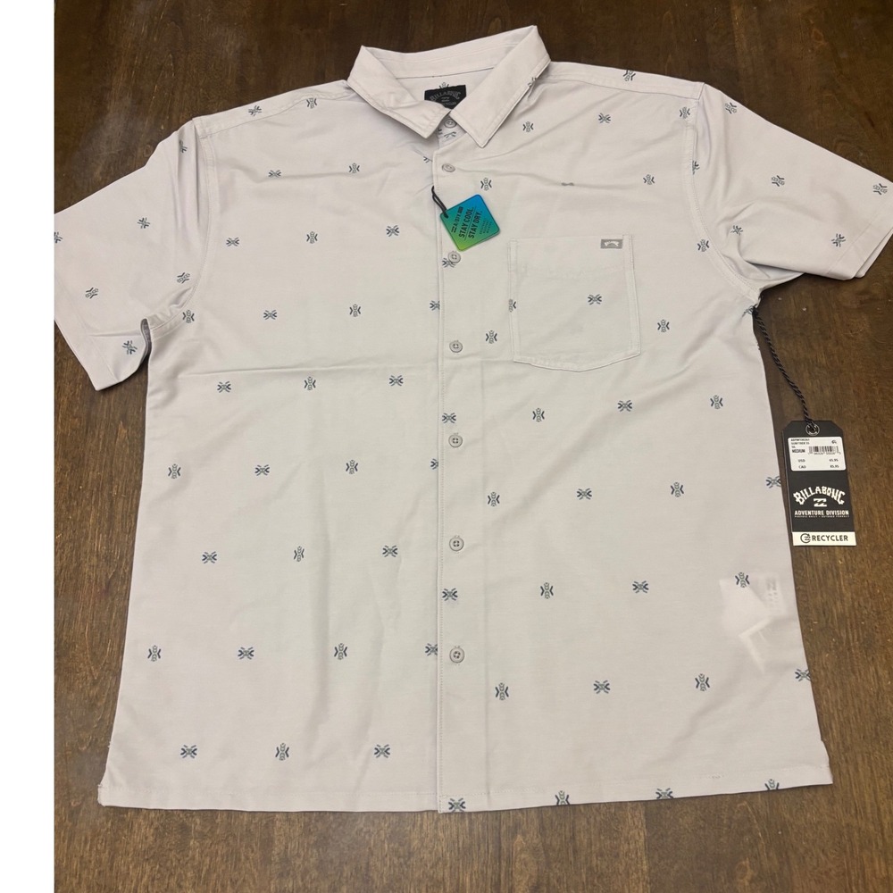 Billabong Adventure Division Surftrek SS Shirt Silver Grey ABYWT00261 Men Medium